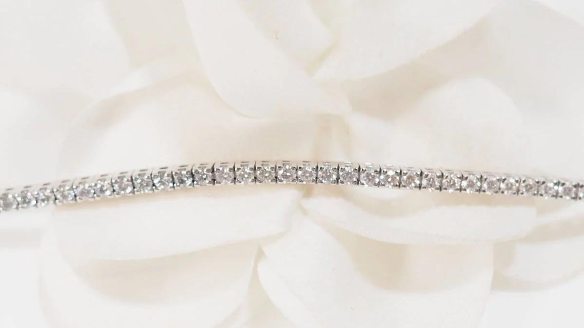 Bracelet rivière en or blanc et diamant - Image 3