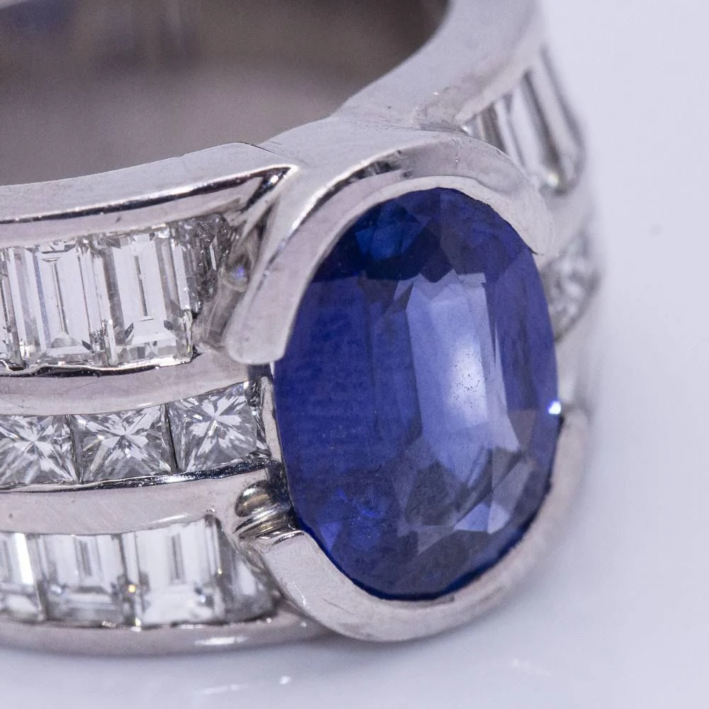 Bague CASHEMIRA en or blanc et saphir. - Image 5