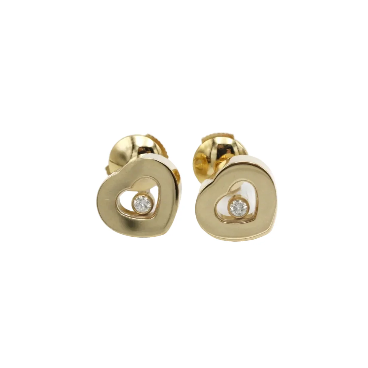 Boucles d'oreilles CHOPARD "Happy Diamonds" en or jaune et diamants