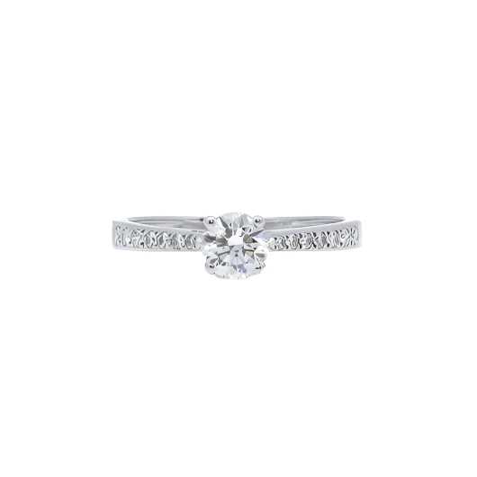 Bague Solitaire en or blanc et diamants