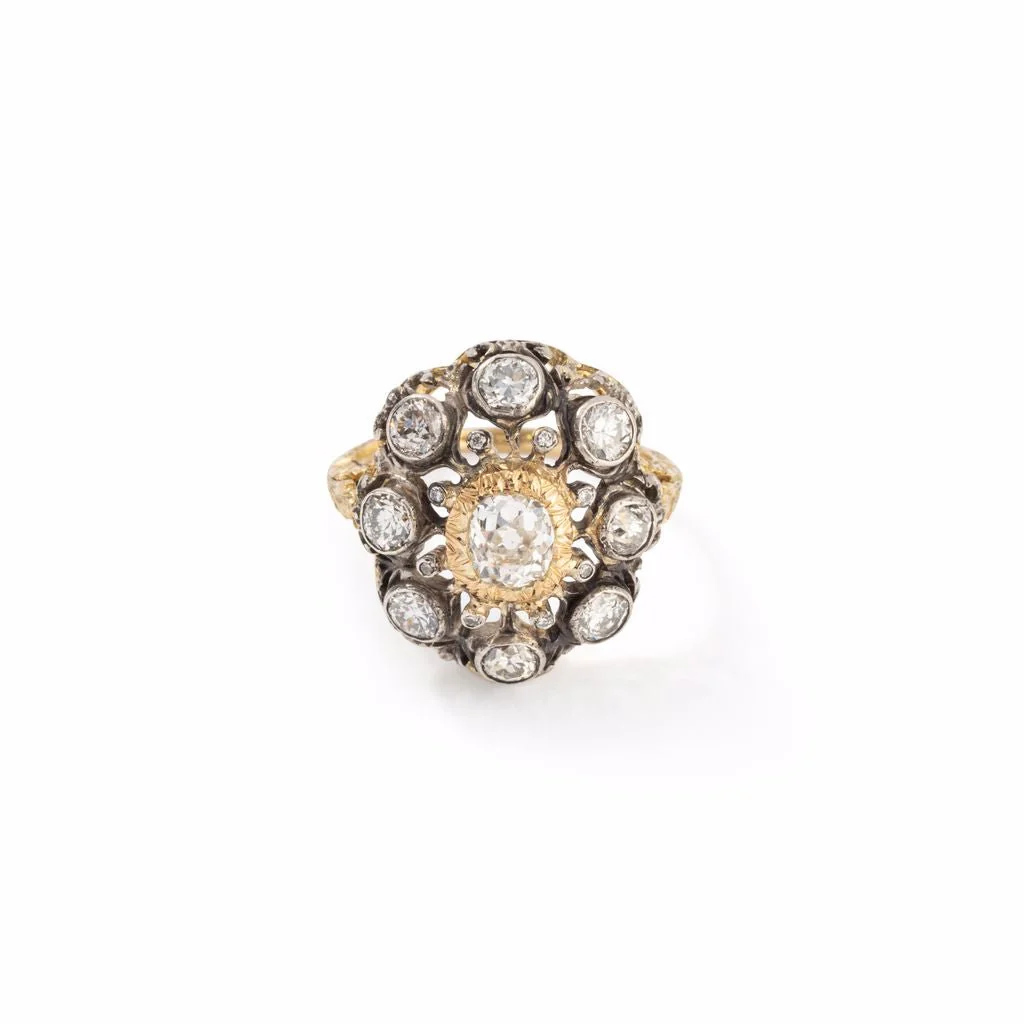 Bague Mario BUCCELLATI , vintage, en or jaune et argent