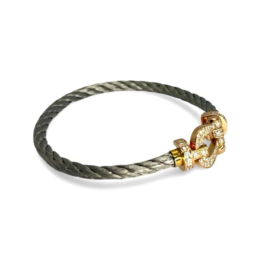 Bracelet Souple FRED "Force 10" en or rose, acier et diamants - Image 3