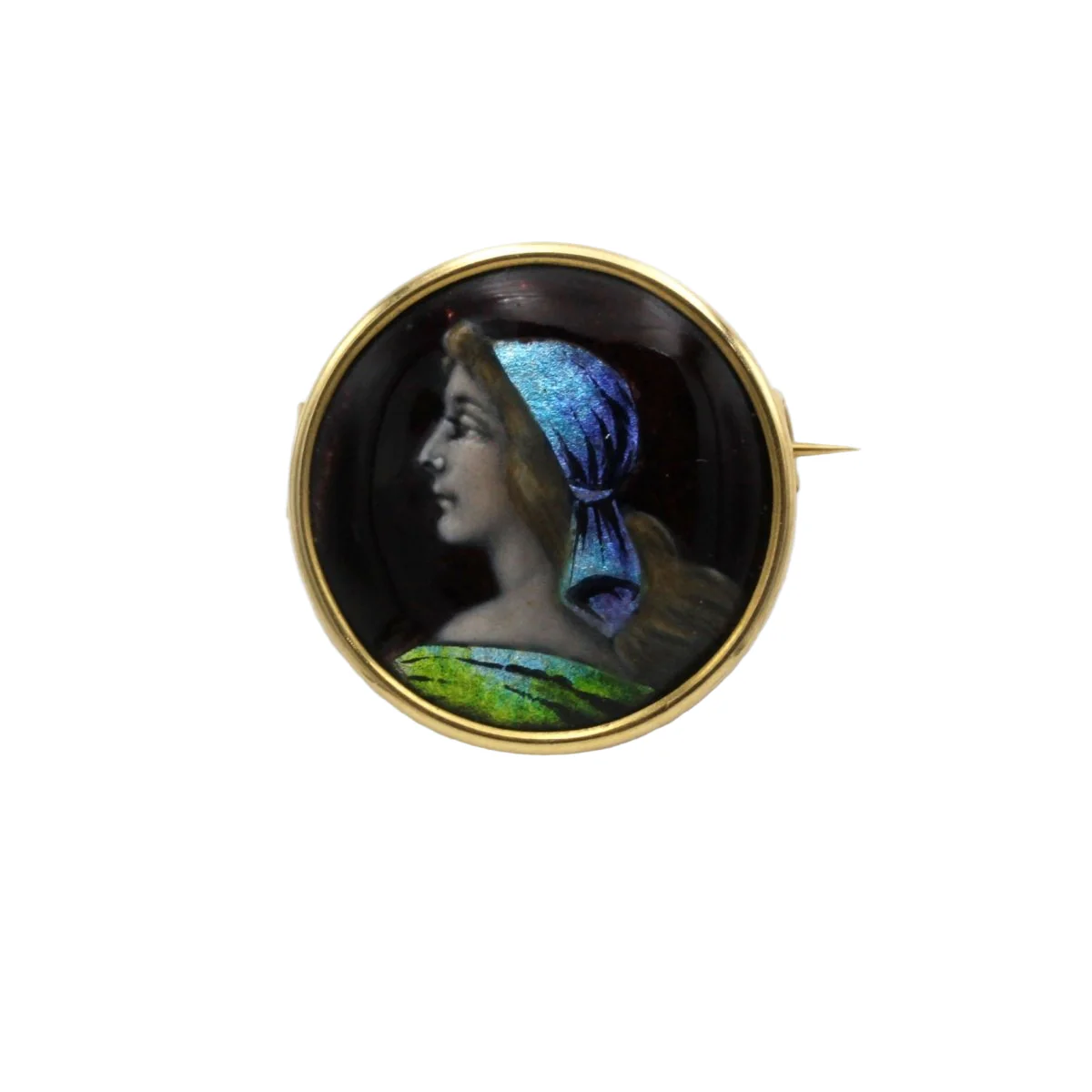 Broche Épingle en or jaune et émail