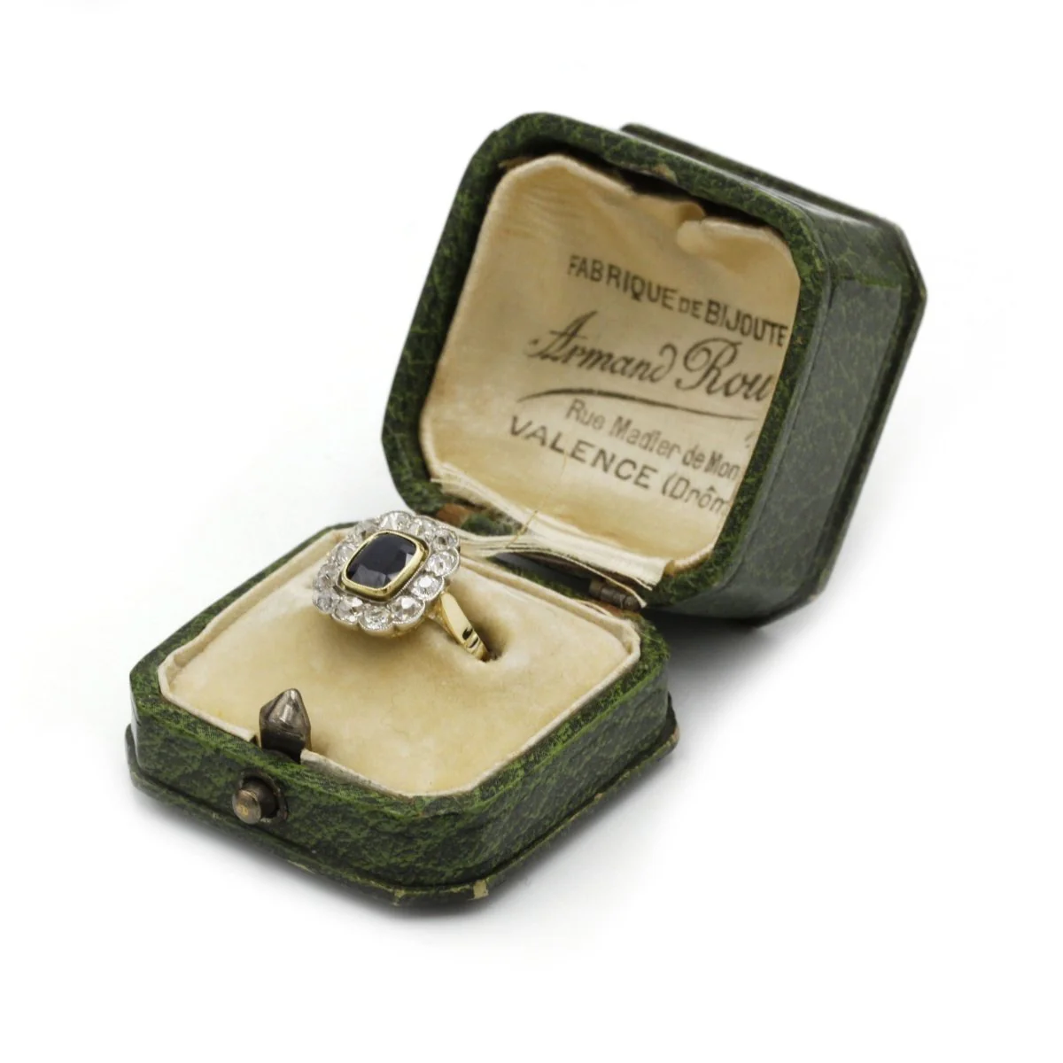 Bague Marguerite en or, saphir et diamants - Image 6