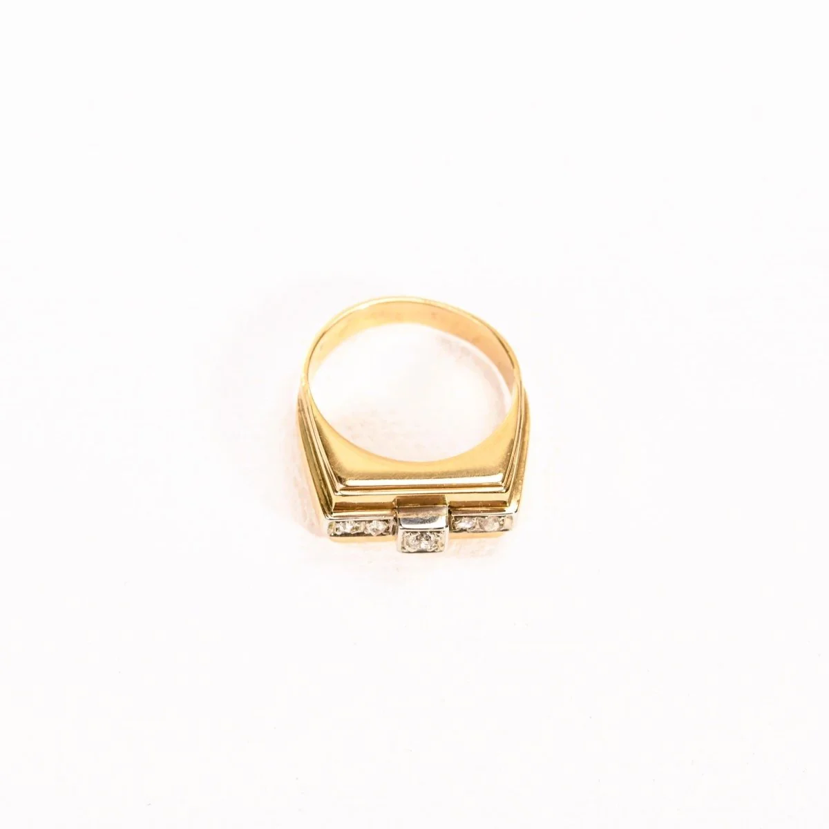 Bague Tank chevalière diamants en or jaune - Image 6