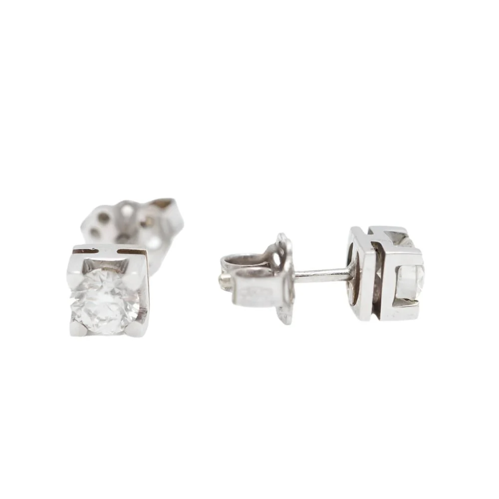 Boucles d'oreilles Dormeuses en or blanc et diamants