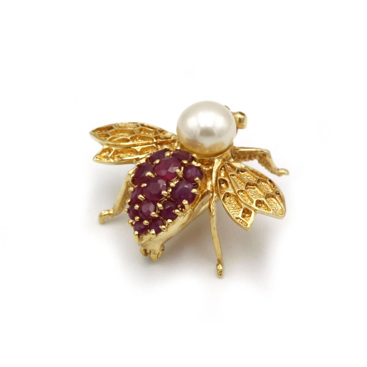 Broche Abeille - Or, rubis & perle - Image 3