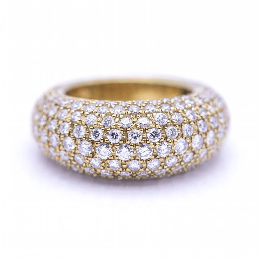 Bague en or jaune et pavé de Diamants - Image 4