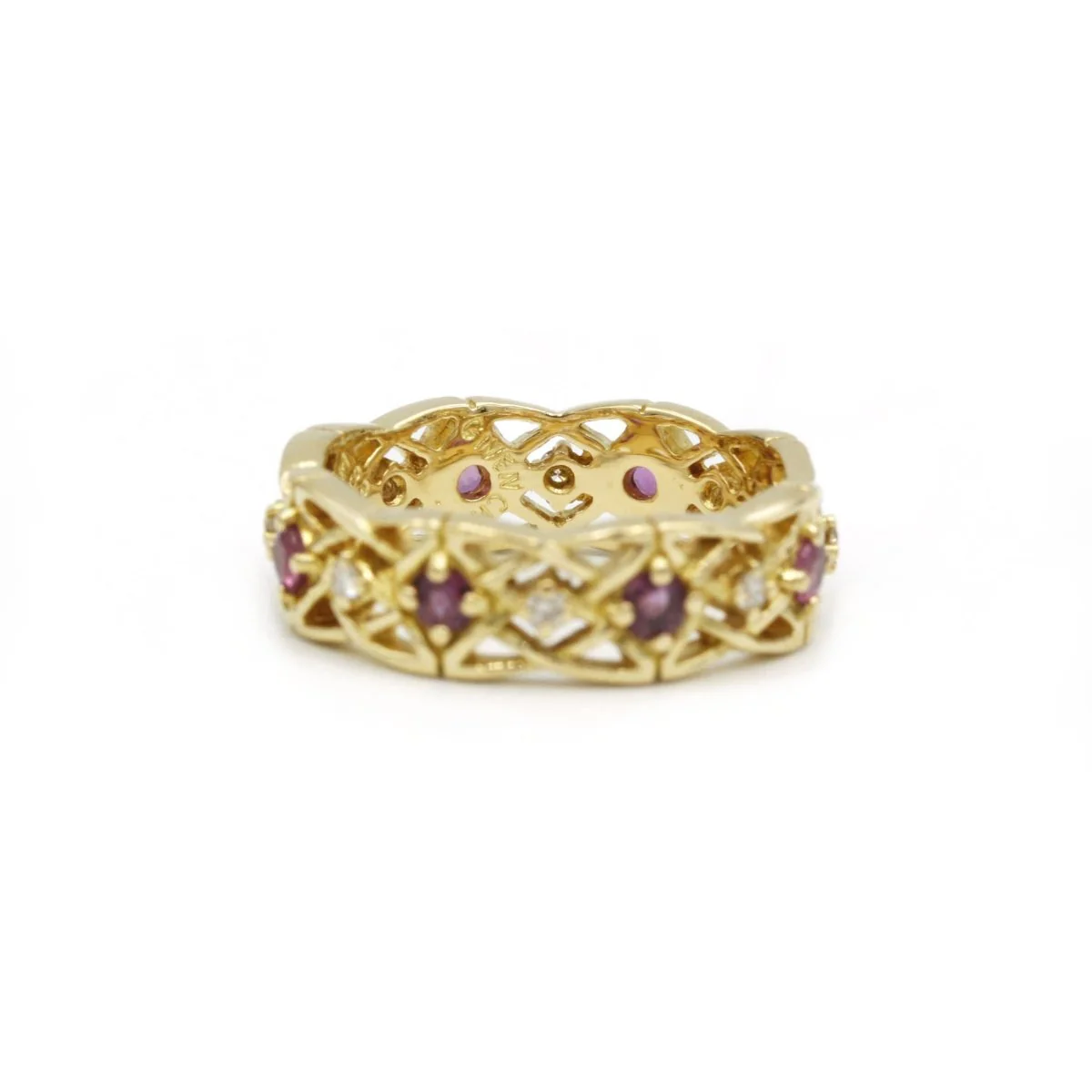 Bague GIVENCHY en or jaune, rubis et diamants - Image 3
