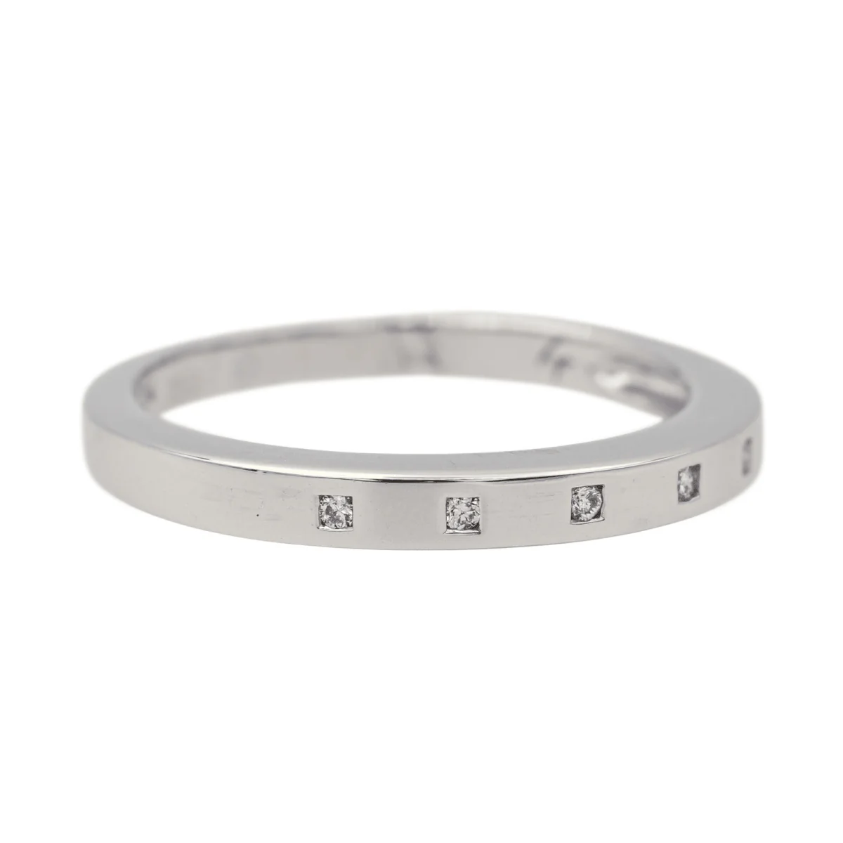 Bague Alliance en or blanc et diamants - Image 7