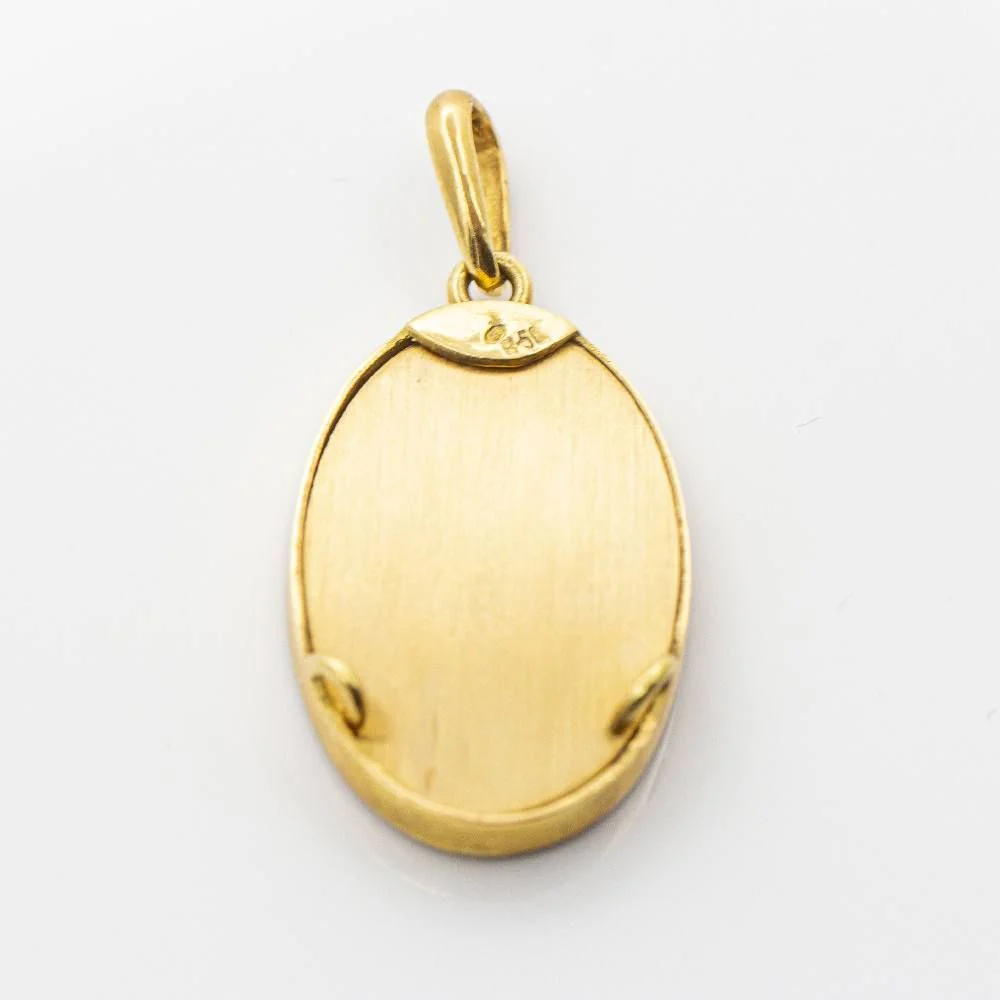 Médaille en or et émail de la Vierge Montserrat d'occasion - Image 3
