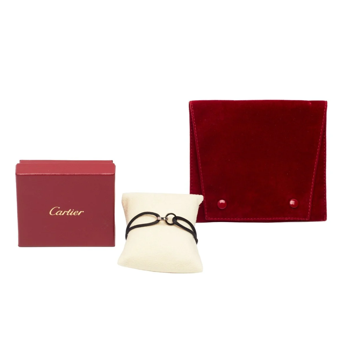 Bracelet Souple CARTIER "Love Cord" en or blanc, céramique et diamants - Image 3