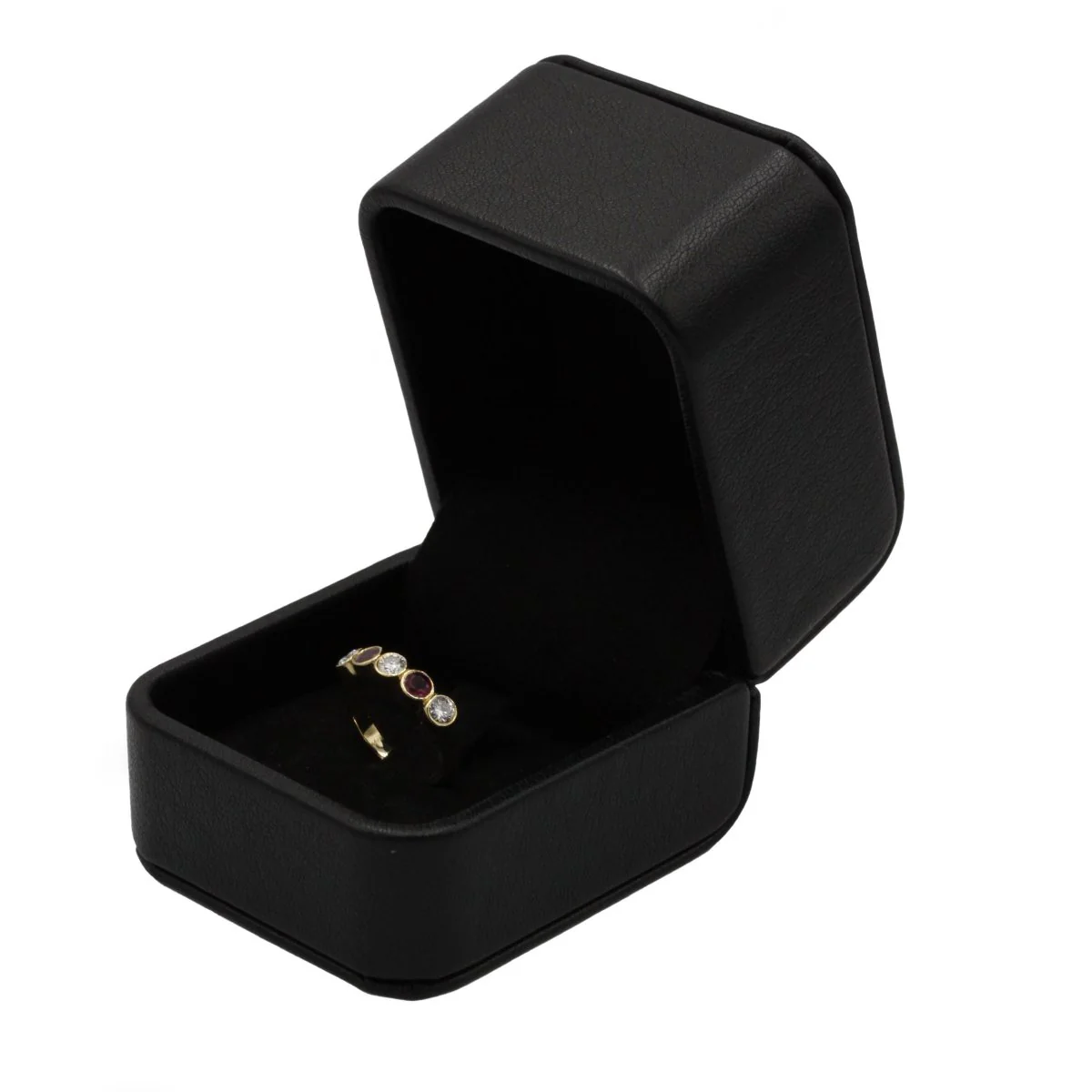 Bague Alliance en or jaune, rubis et diamants - Image 2