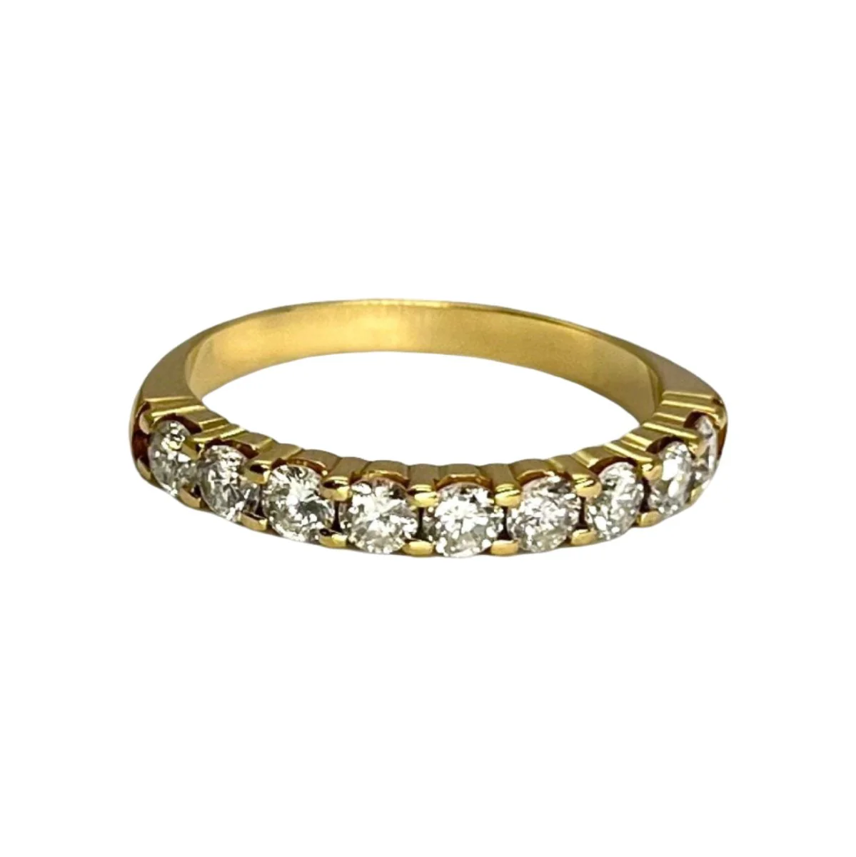 Demi-alliance or jaune et diamants 0,72 ct