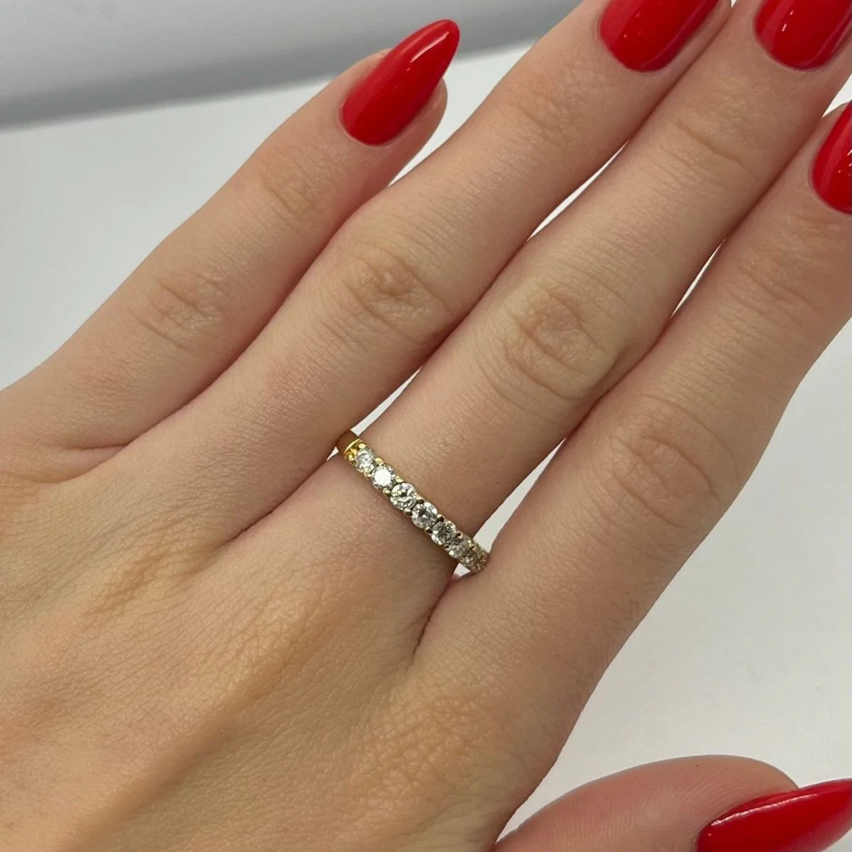 Demi-alliance or jaune et diamants 0,72 ct - Image 2