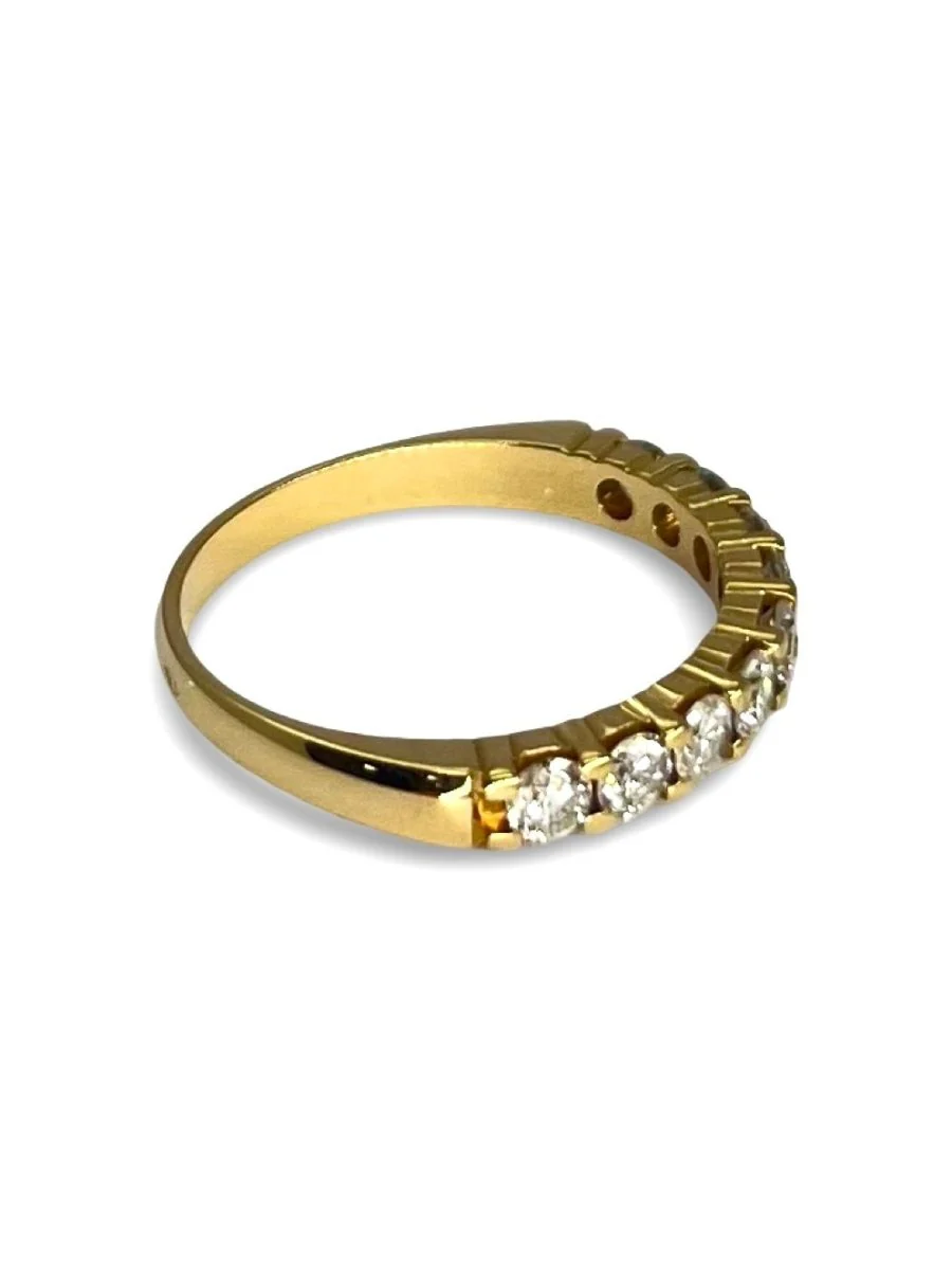 Demi-alliance or jaune et diamants 0,72 ct - Image 3