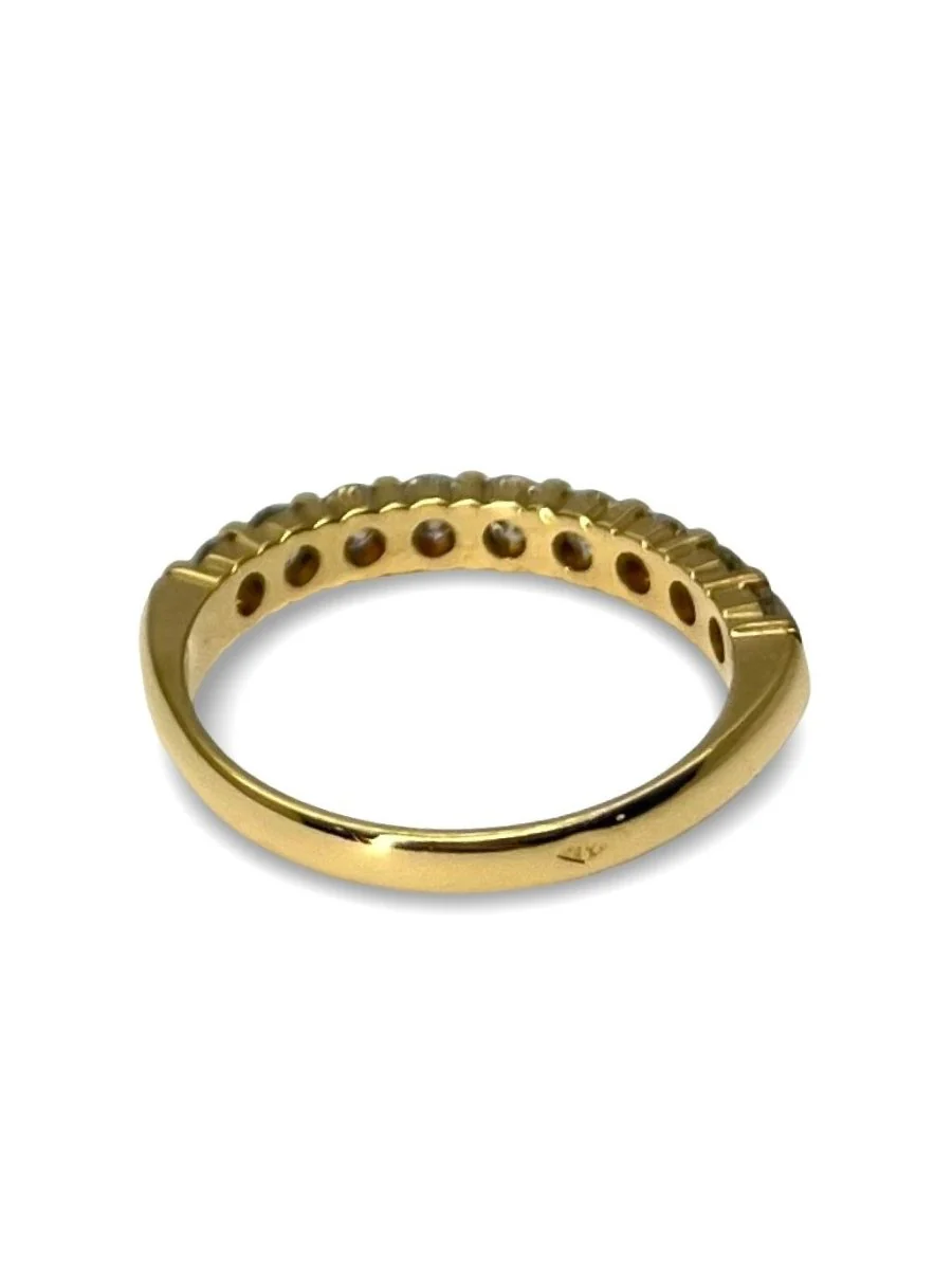 Demi-alliance or jaune et diamants 0,72 ct - Image 5
