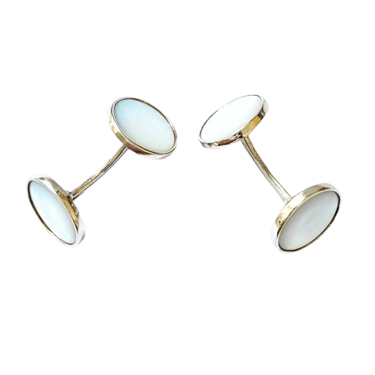Boutons de manchette en argent et nacre