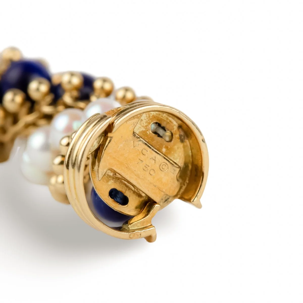 Bracelet VAN CLEEF & ARPELS "Twist" en or jaune, perles et lapis-lazuli - Image 7