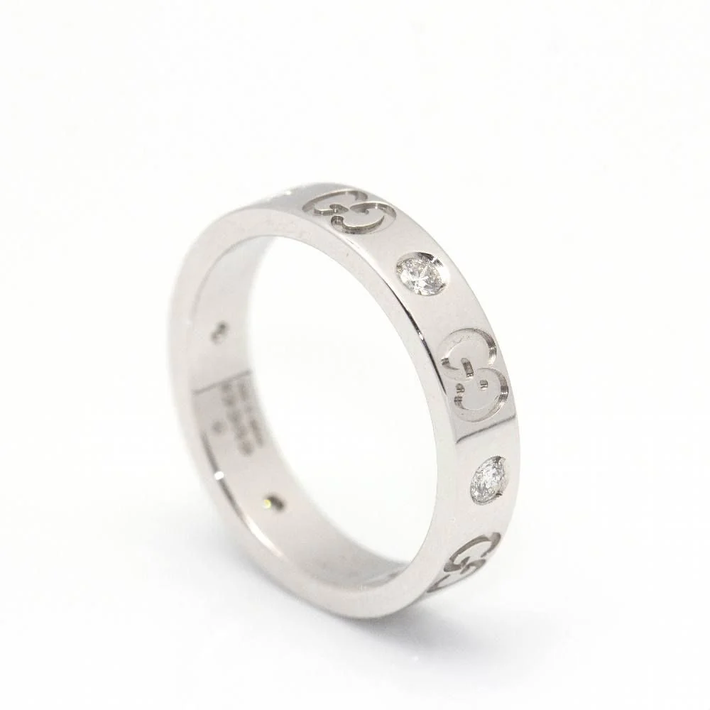 Bague Bandeau GUCCI en or blanc et diamants - Image 2