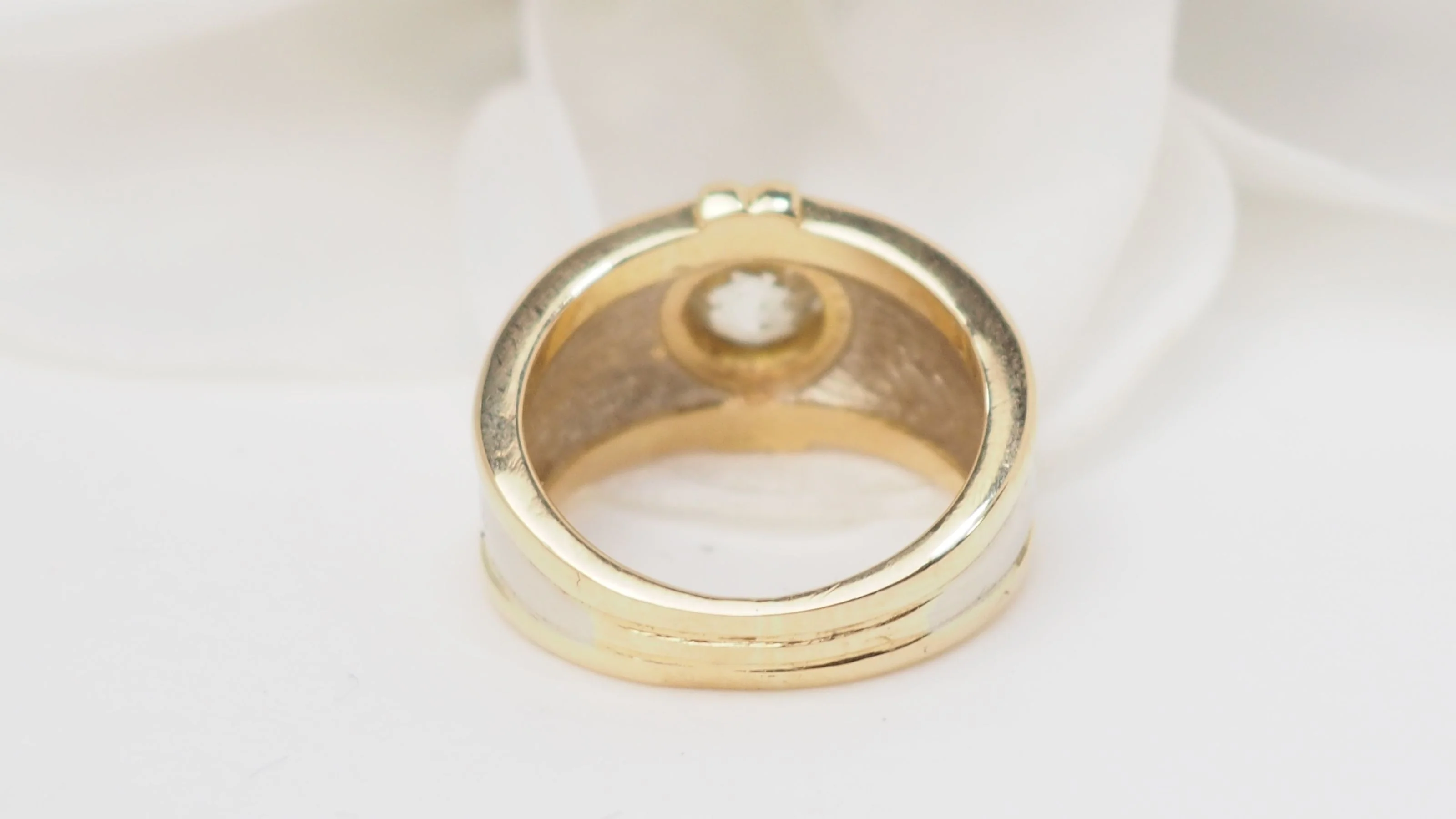 Bague jonc deux tons d'or et diamant - Image 5