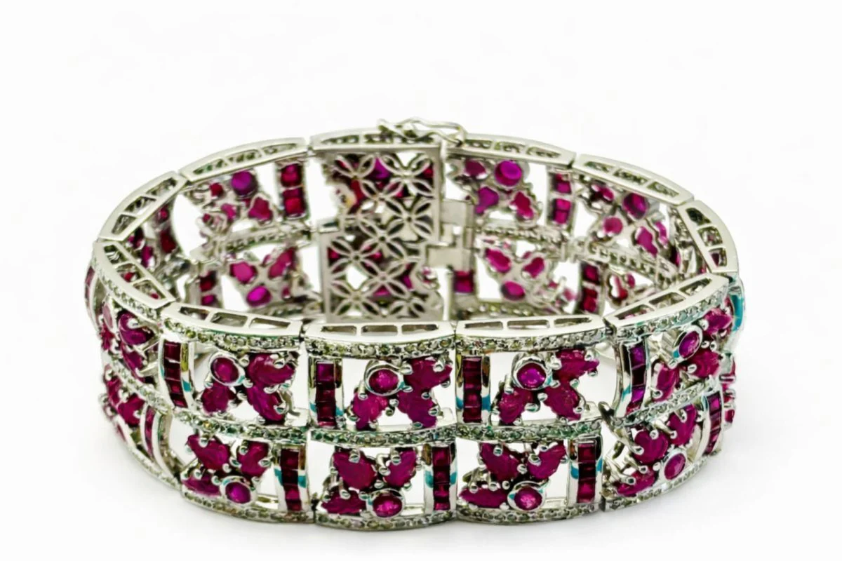 PULSERA DE ORO BLANCO CON RUBÍES - Image 5