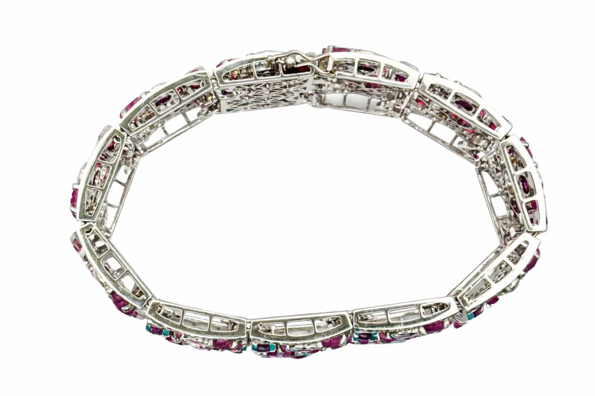 PULSERA DE ORO BLANCO CON RUBÍES - Image 6