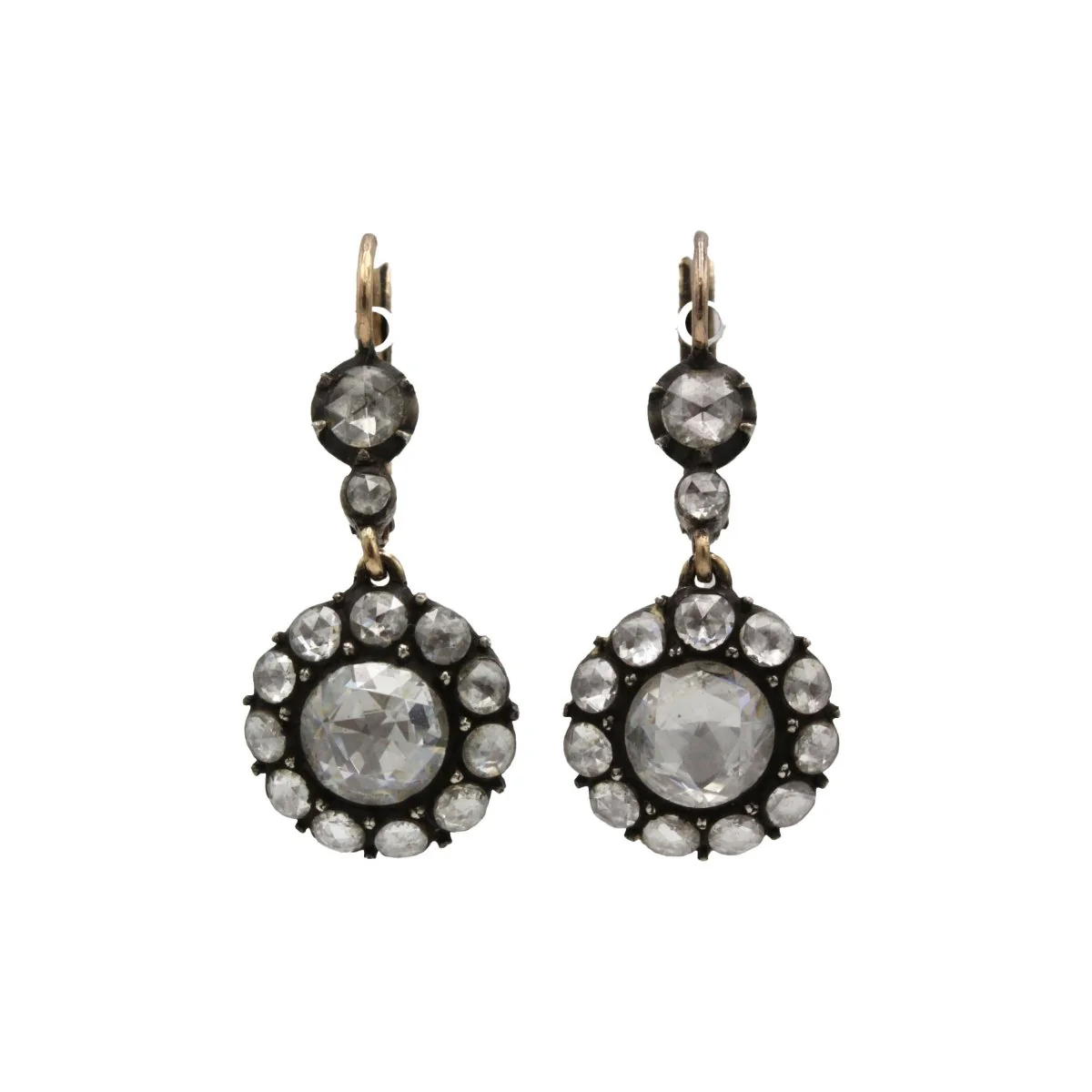 Boucles d'oreilles Dormeuses en or jaune et diamants