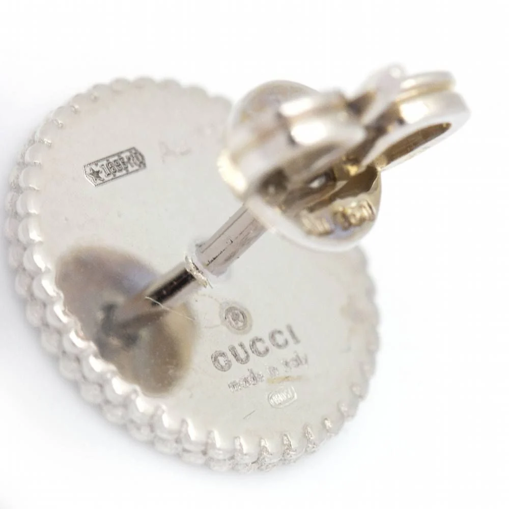 Boucles d'oreilles GUCCI "Icon Blossom" en or blanc et émeraude - Image 4
