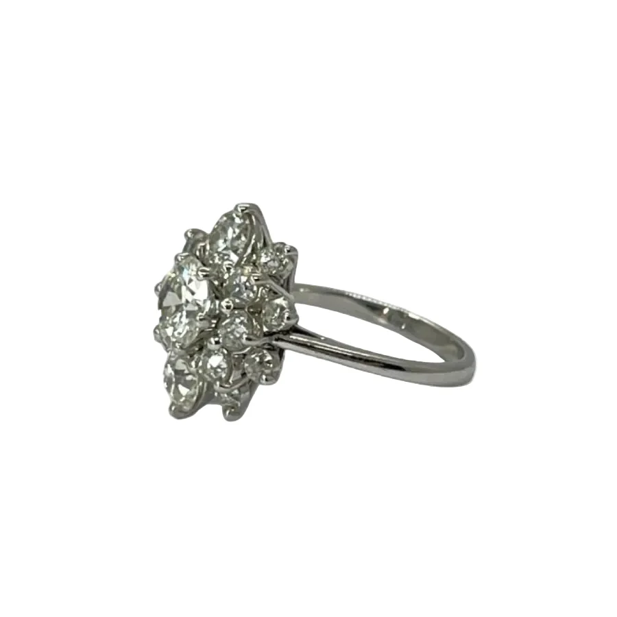 Bague ancienne en or blanc et diamants - Image 5