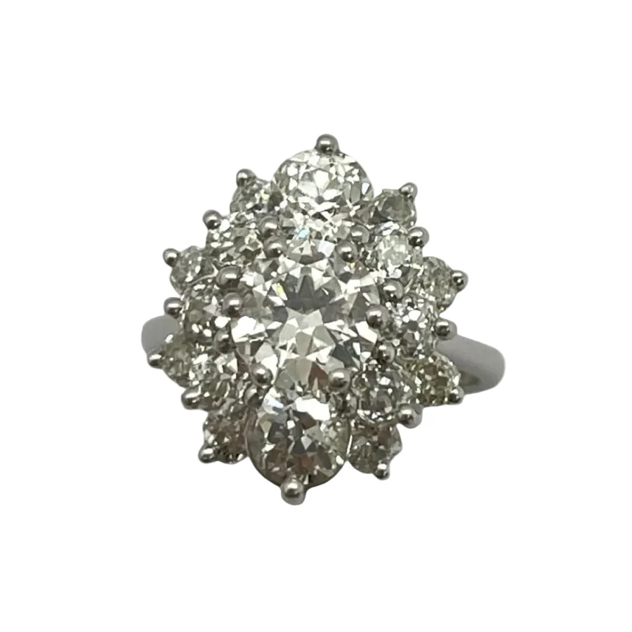 Bague ancienne en or blanc et diamants - Image 6