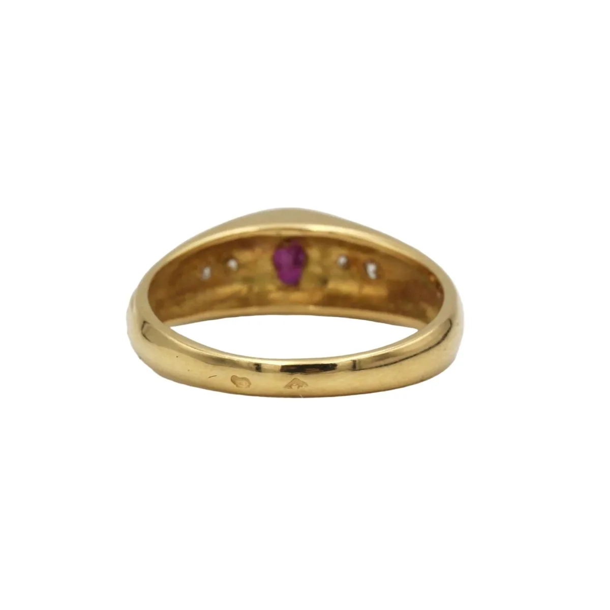Bague Jonc en or jaune, rubis et diamants - Image 3
