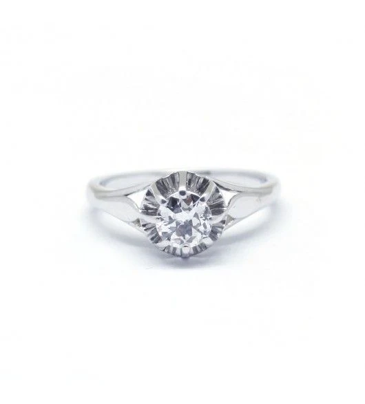 Bague Solitaire en or blanc et diamant