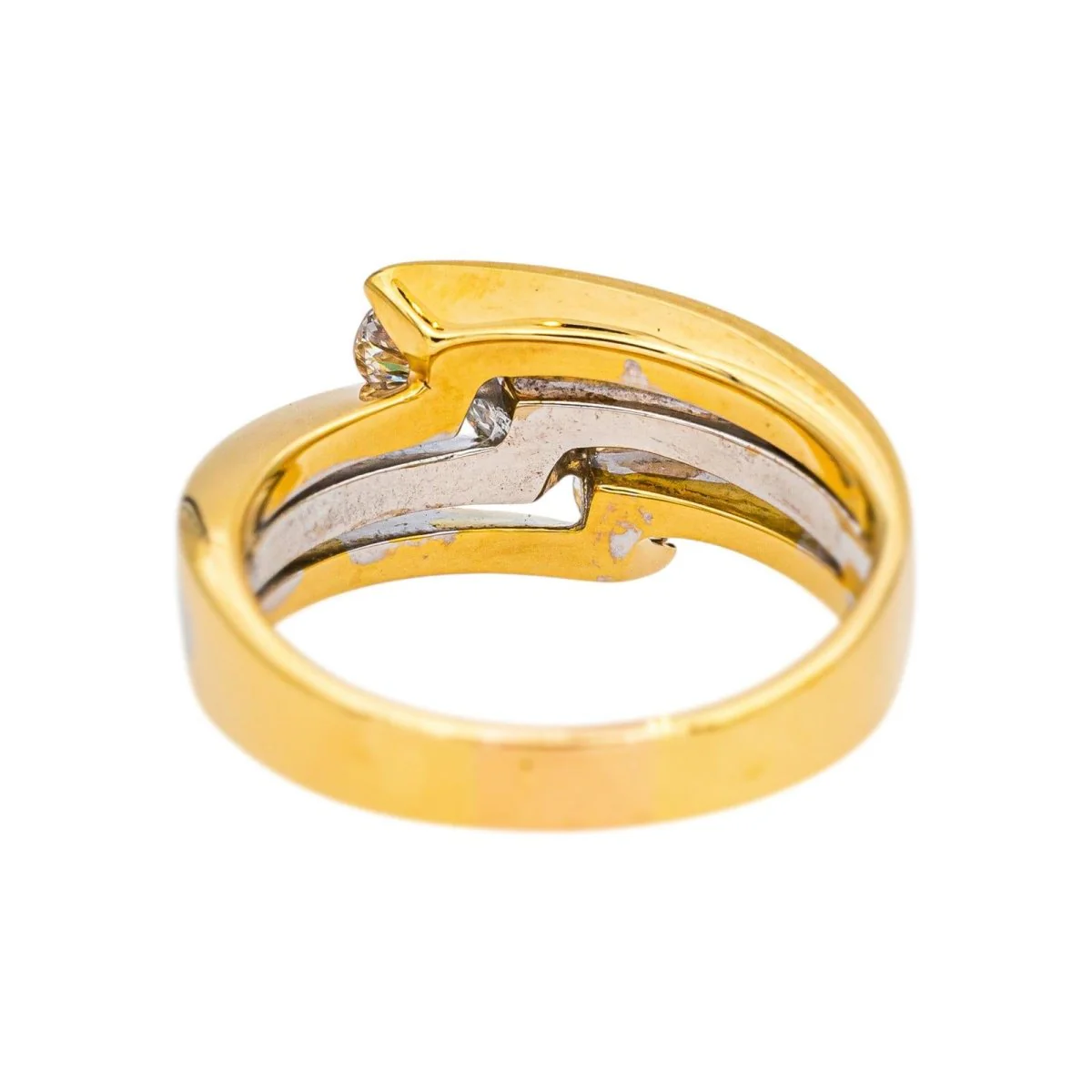 Bague Trilogie en or jaune, or blanc et diamants - Image 5