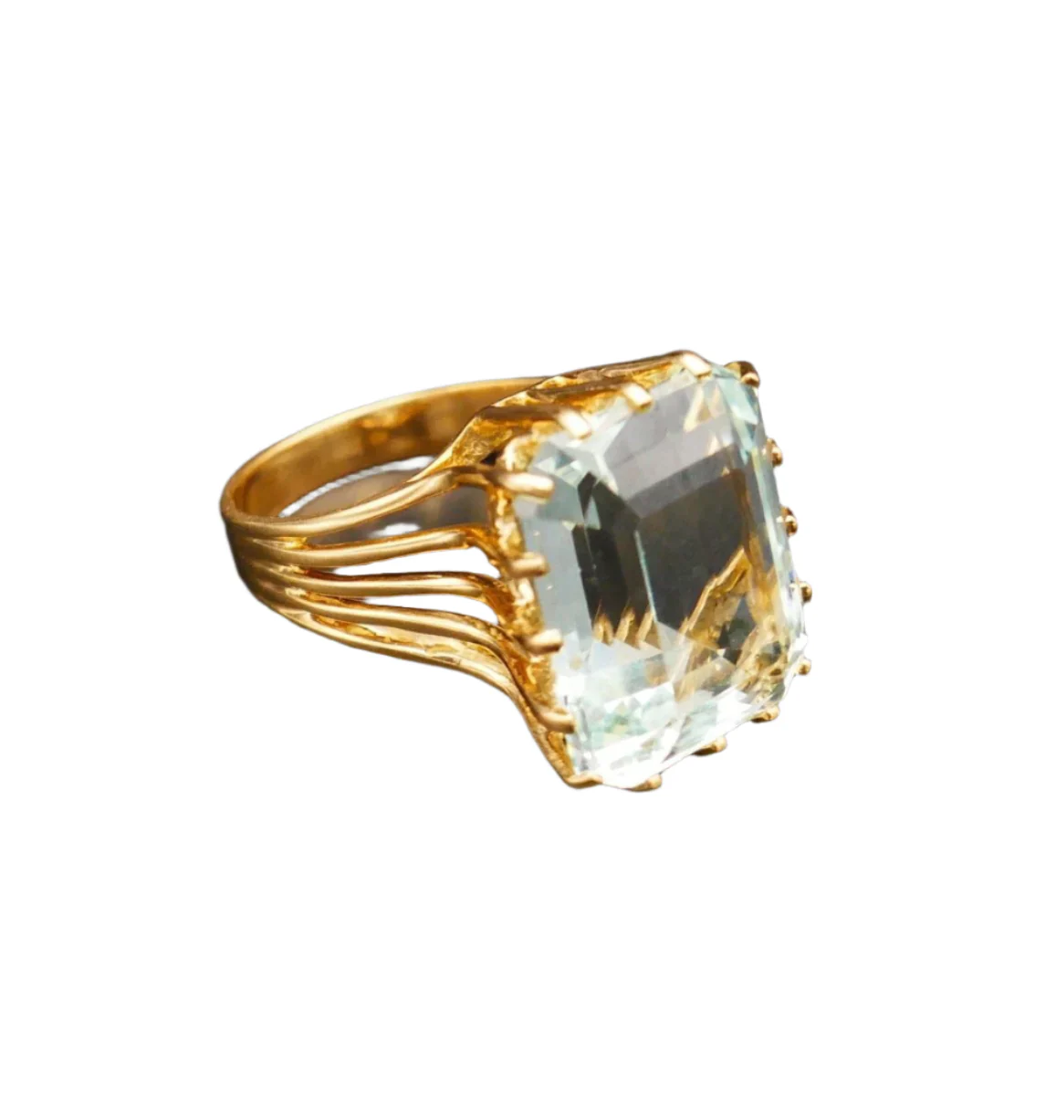 Bague en or jaune et aigue marine - Image 5