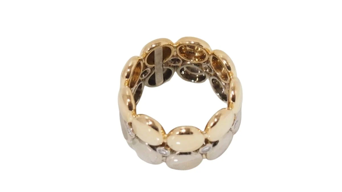 Bague Bandeau CARTIER "HoneyMoon" en or blanc, or jaune et diamants - Image 5