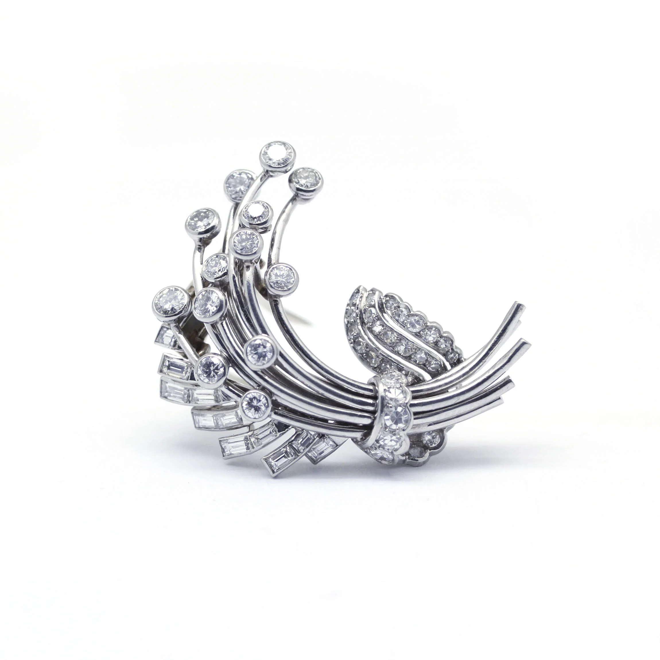 Broche - Or, Platine et diamants