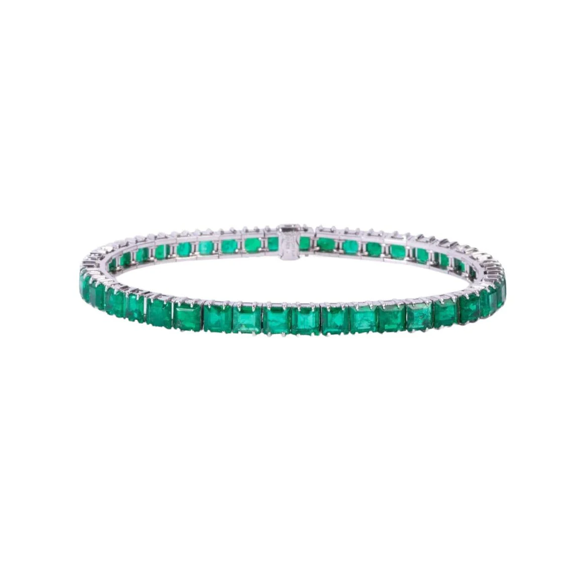 Bracelet Ligne BOUCHERON en or blanc et émeraudes
