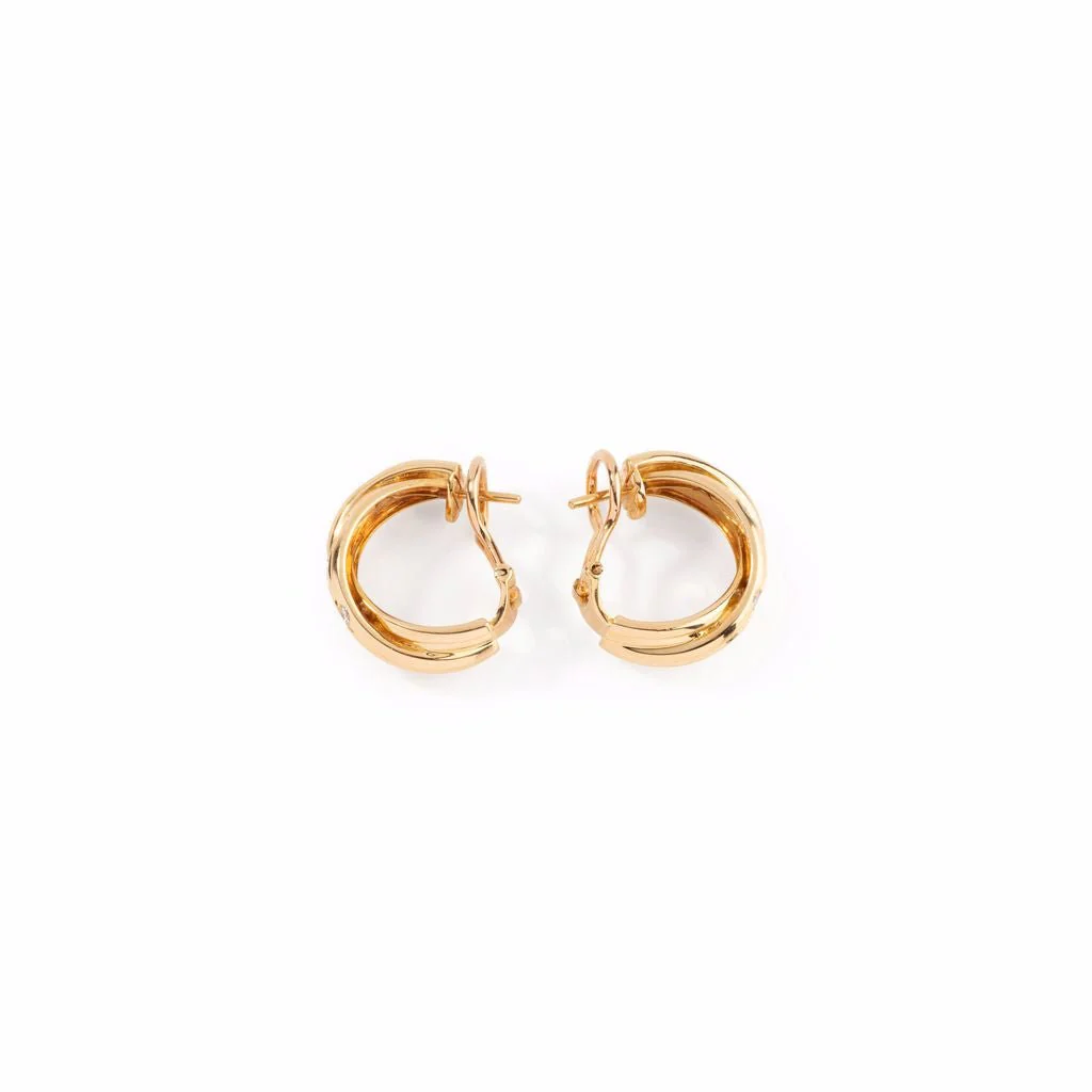 Boucles d'oreilles CARTIER, "collection trinity stars" en or jaune - Image 2
