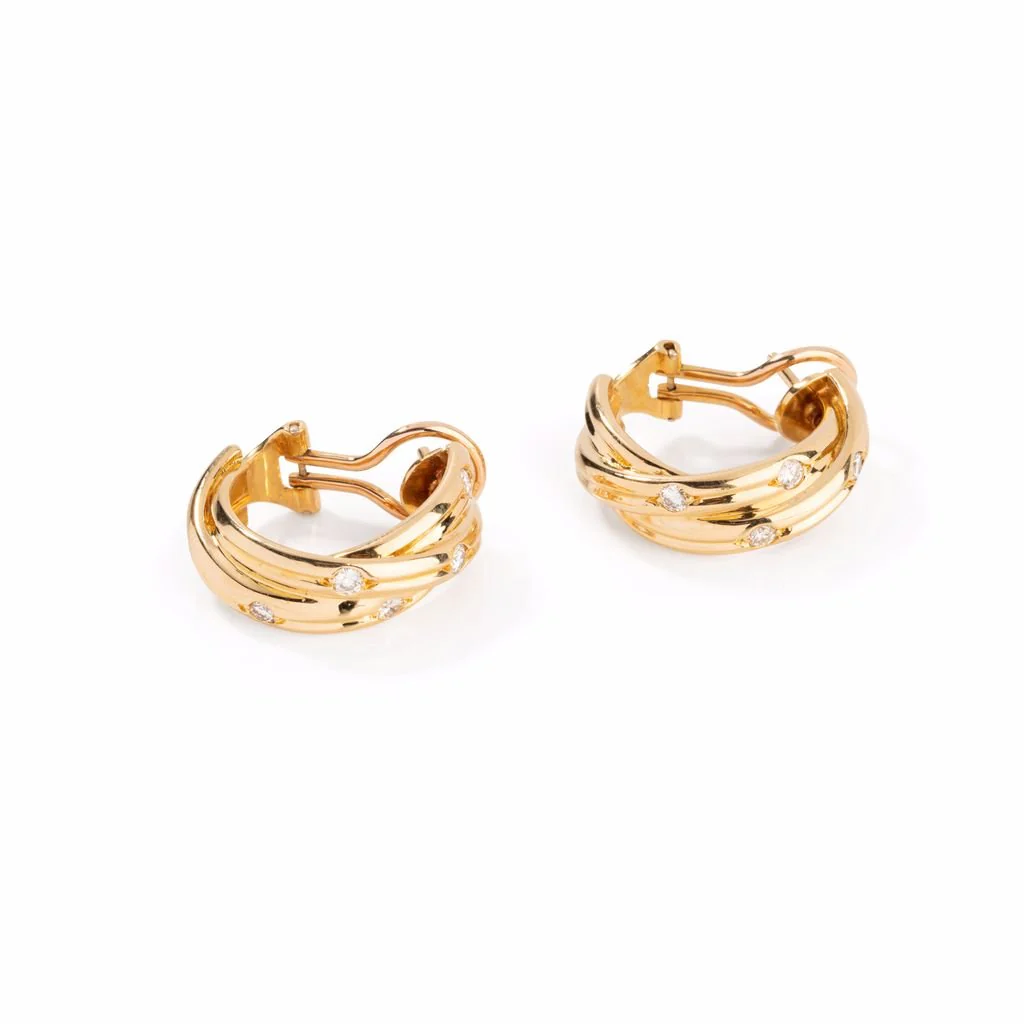 Boucles d'oreilles CARTIER, "collection trinity stars" en or jaune - Image 3