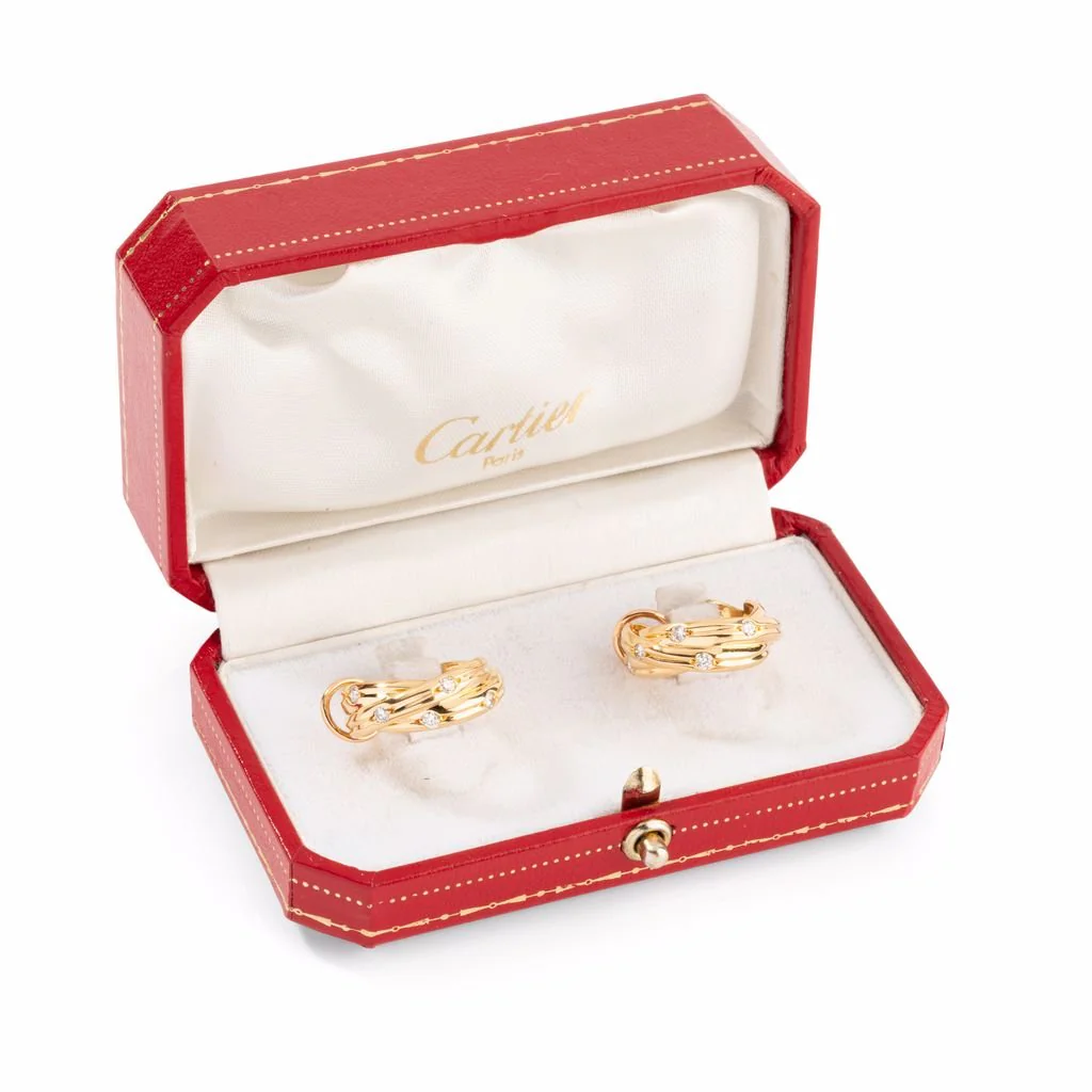 Boucles d'oreilles CARTIER, "collection trinity stars" en or jaune - Image 5