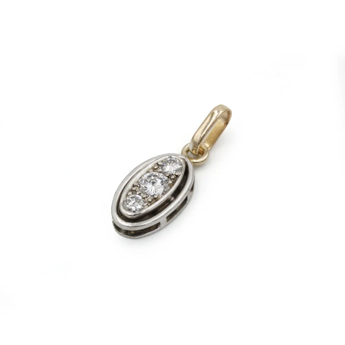 Pendentif Ovale - Or Bi-Colore & Diamants - Image 2