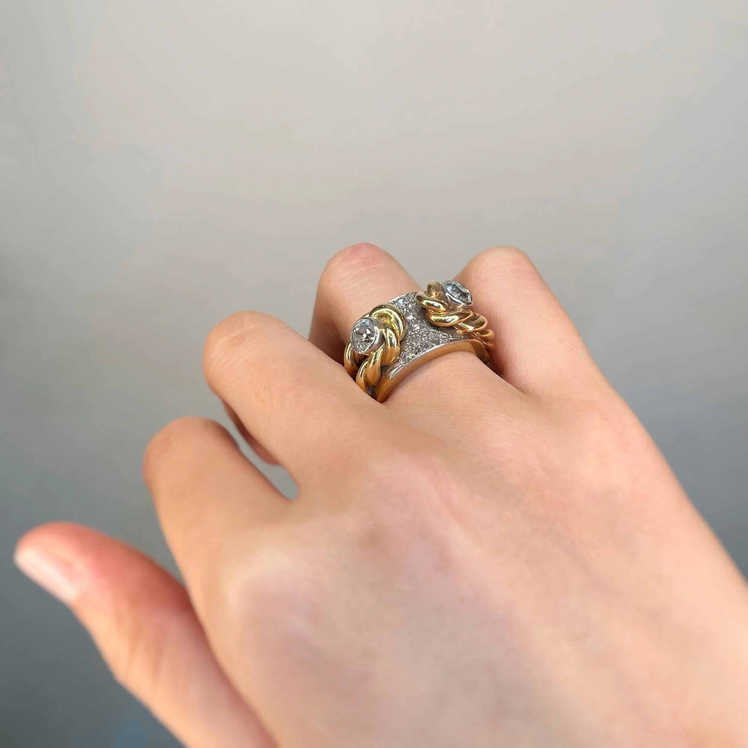 Bague - Or, Platine & Diamants - Image 4