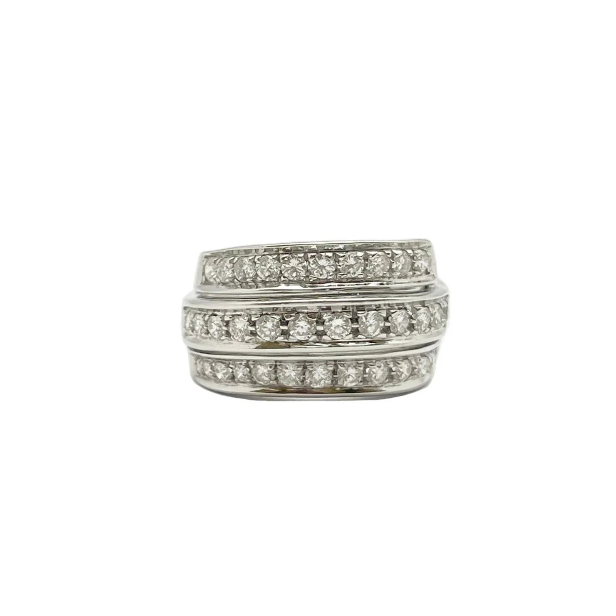 Bague Pavée DAMIANI "Scritta" en or blanc et diamants