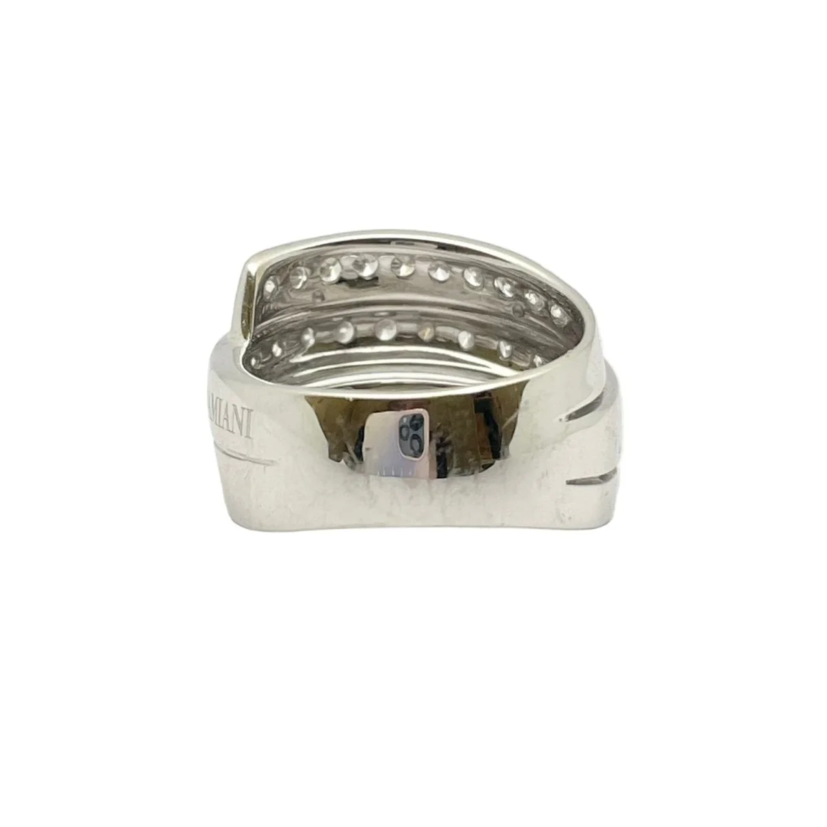 Bague Pavée DAMIANI "Scritta" en or blanc et diamants - Image 3