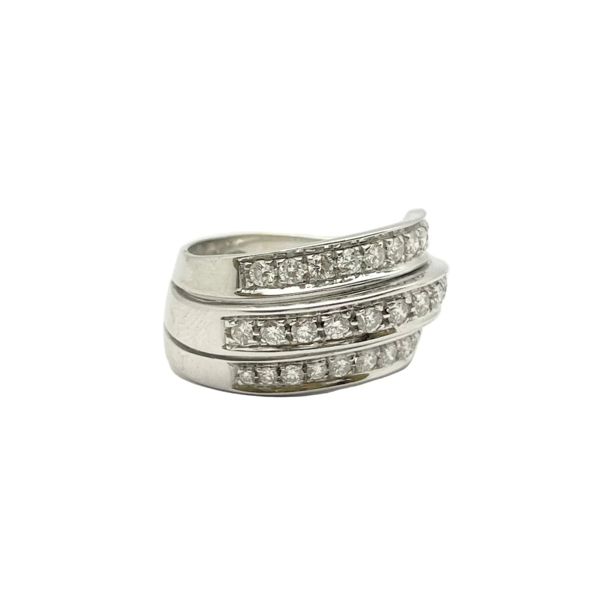 Bague Pavée DAMIANI "Scritta" en or blanc et diamants - Image 4