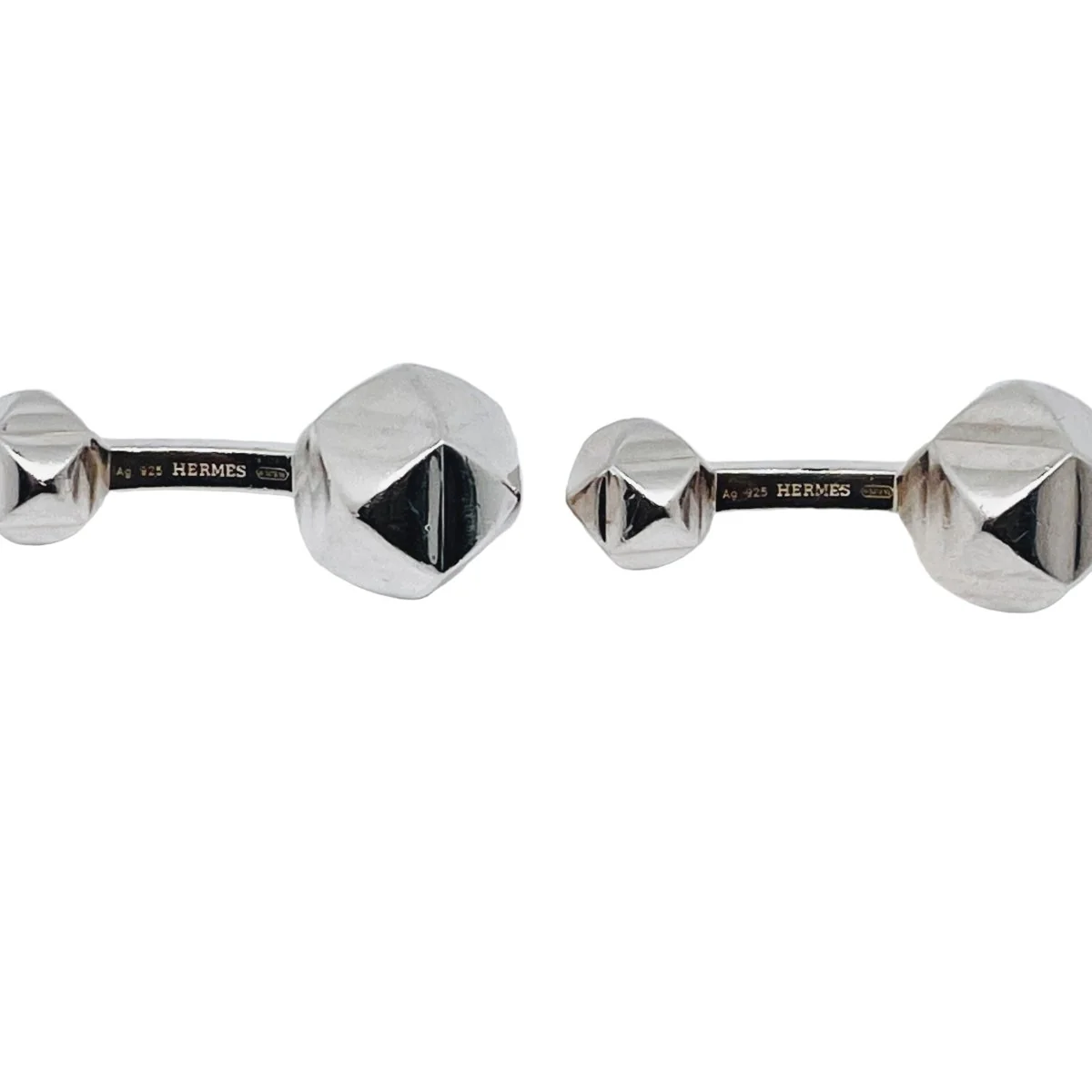 Boutons de manchette HERMÈS en argent - Image 2