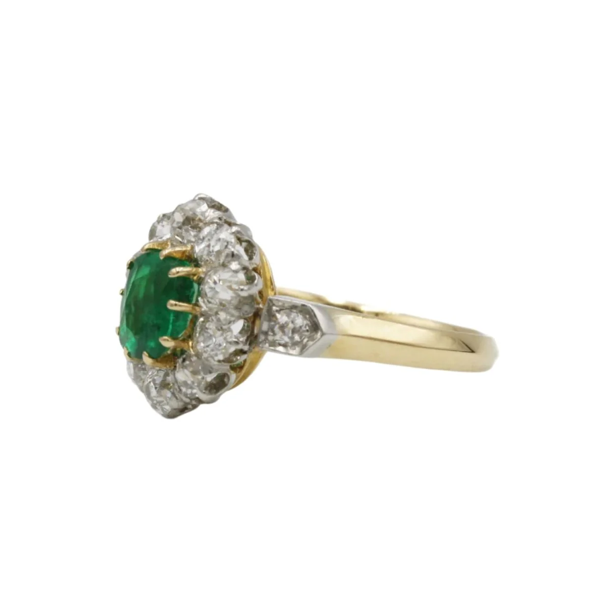 Bague Marguerite - Or jaune, émeraude et diamants - Image 2