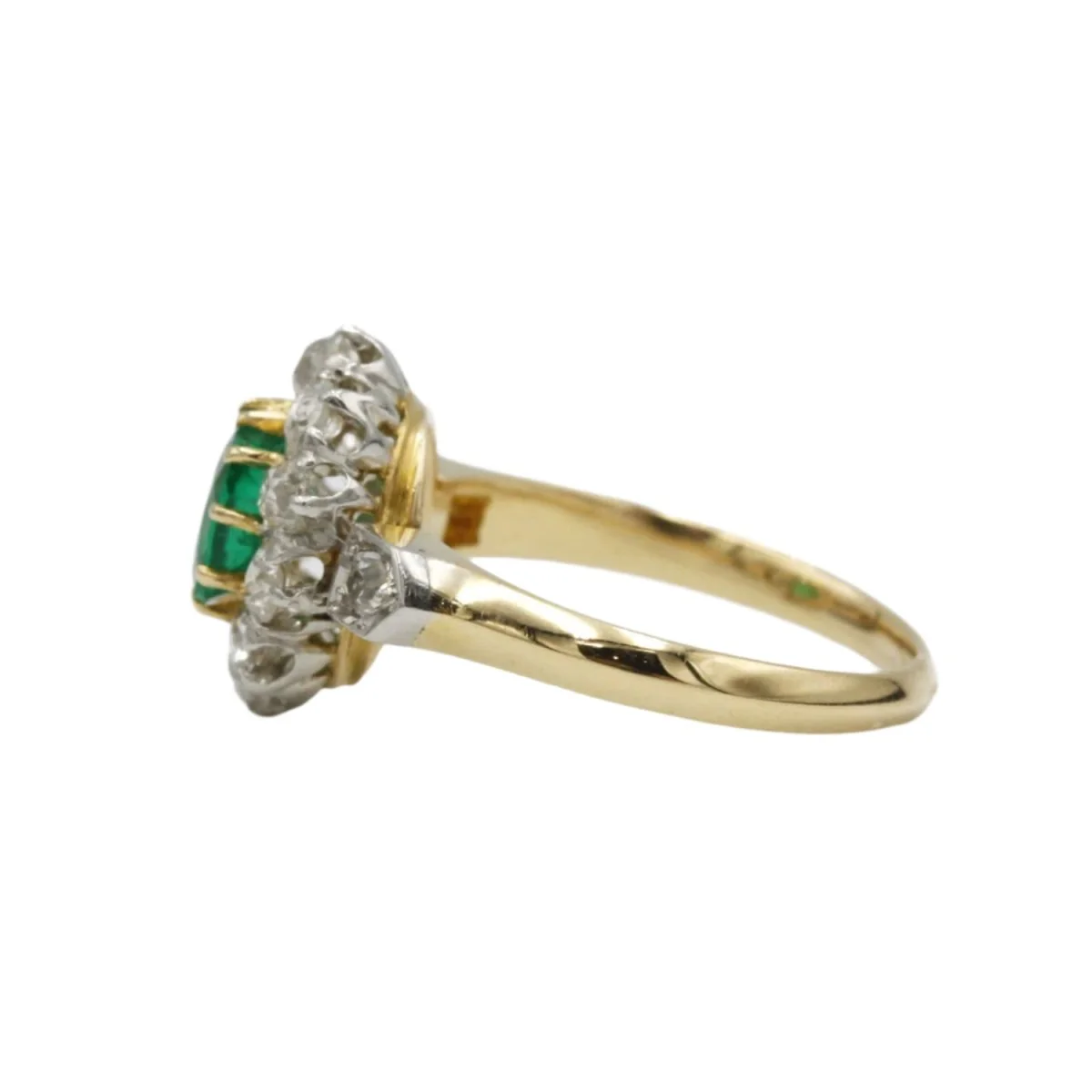 Bague Marguerite - Or jaune, émeraude et diamants - Image 3