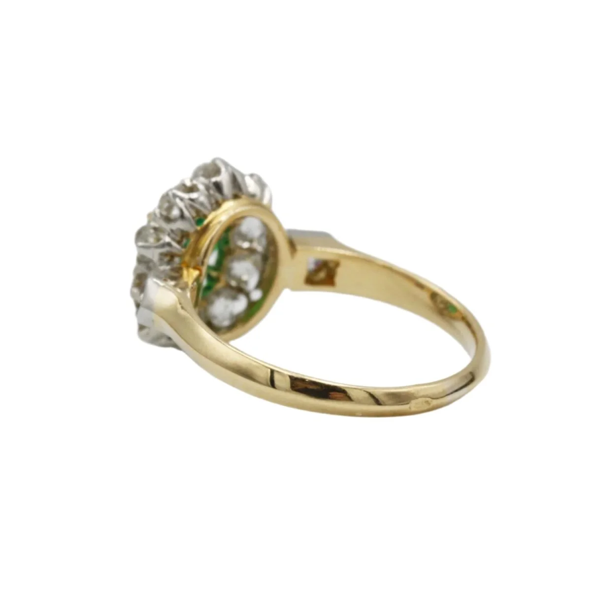 Bague Marguerite - Or jaune, émeraude et diamants - Image 4